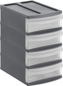 XXS - Box s 4 zásuvkami, úložný box vysunovací, antracit, Rotho SYSTEMIX - TOWER