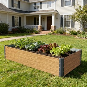 Vyvýšený záhradný záhon BestBerg VZ‑1000RW / 1000 l / 240 × 90 × 47 cm / dekor dreva