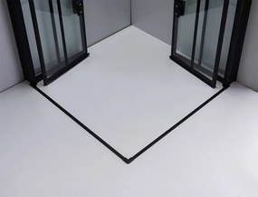 BPS-koupelny Štvorcový sprchovací kút HYD-SK08B-M 90x90 čierna/transparent + vanička HYD-SSV-RIKO čierna