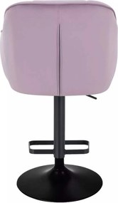 LuxuryForm DESIGN Barová stolička AVOLA VELUR na čiernom tanieri - levanduľa