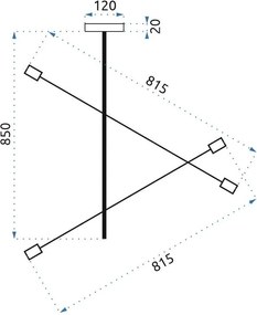 Toolight - Nastaviteľná stropná lampa dvojramenná 4xE27 60W APP479-4C, zlatá, OSW-00611