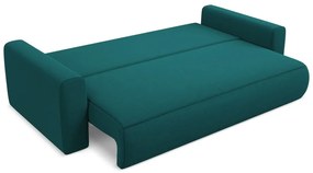 Tyrkysovomodrá zamatová rozkladacia/s úložným priestorom pohovka 238 cm Kapua – Makamii