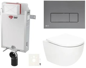 Závesný wc set SAT Fusion na zamurovanie vírové splachovanie SIKOSZTORFUGMM, 1 ks