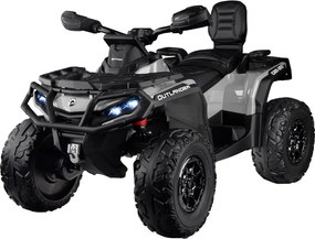 JOKOMISIADA Detská štvorkolka na akumulátor pre 2 osoby CAN-AM OUTLANDER 4x4 s LED panelom sivá PA0326