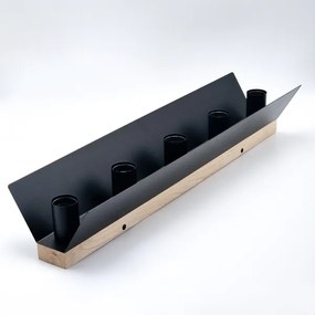 Stropné svietidlo ESME 5xE27/15W/230V čierna/dub