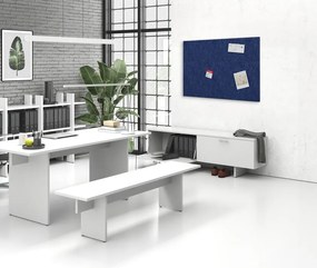 Akustický panel na stenu 120 x 80 cm, okrúhle rohy, tmavo modrá