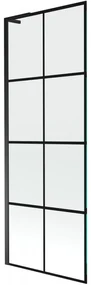 Mexen Next L, 1-krídlová vaňová zástena 70 x 150 cm, 6mm číre sklo-čierny vzor, čierny profil, 895-070-000-03-77-70