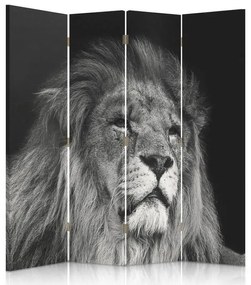 Gario Paraván Lev v čiernej a bielej farbe Rozmery: 145 x 170 cm, Prevedenie: Klasický paraván