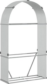 vidaXL Držiak na polená strieborný 120x45x210 cm pozinkovaná oceľ