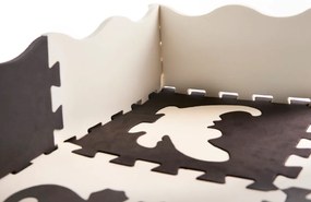 LEAN TOYS Penová puzzle detská podložka 25ks. čierno-biela