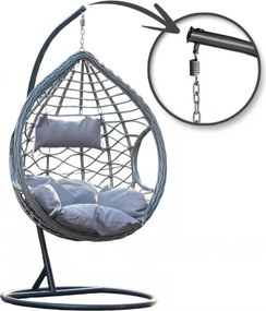 Sivé závesné kreslo NORVIA so stojanom