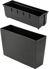 PLASTOVÝ KVETINÁČ BLOOM RIFLO 36X56X20 CM ČIERNA