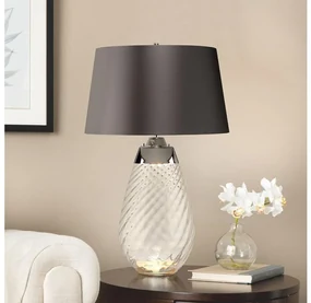 Elstead LENA-TL-L-SMOKE - LED Stolná lampa LENA 1xE27/40W/230V 74 cm šedá ED0610