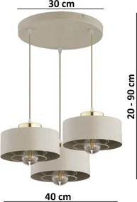 Brilagi - Luster na lankách SPRING 3xE27/60W/230V béžová/zlatá