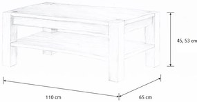 Wooded Konferenčný stolík Denver z masívu BUK 110x65x45cm