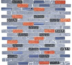 Keramická mozaika XCM IL027 29,8x30,4 cm sivá/čierna/červená