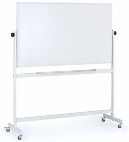 Mobilná otočná magnetická tabuľa, lakovaný povrch, 900 x 1500 mm