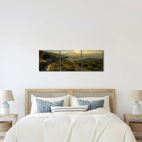 Obraz - Výhľad do okolia (s hodinami) (90x30 cm)