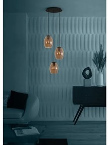 Eglo 390161 - Luster na lanku ESTANYS 3xE27/40W/230V hnedá