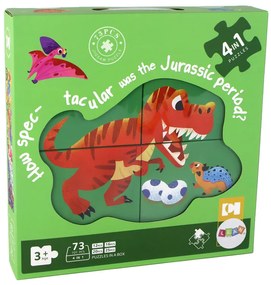 Lean Toys Puzzle svet Dinosaurov 4v1 – 73 ks.