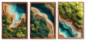 drevko |  Trojdielny machový obraz Útočisko (UV tlač)  41 x 90 cm