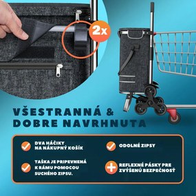 Nákupná taška na kolieskach do schodov COMFORT, 50l,  čierna Jurhan