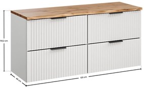 Závesná skrinka Casad Nature s doskou 120 cm biela/dub wotan