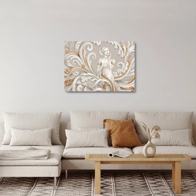 Sklenený obraz bohyne v ornamentálnom pozadí (70x50 cm)