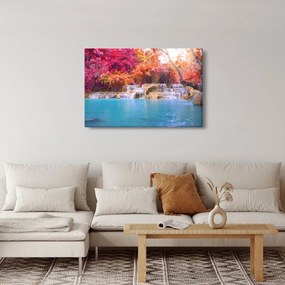 Obraz tyrkysovej lagúny, Laos, Tat Kuang Si (90x60 cm)