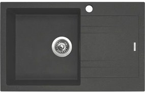 Granitový drez Sinks Linea 780 N Granblack ľavý 46x76 cm SIGLI780480N30L