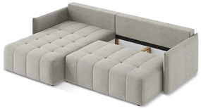 Svetlosivá rozkladacia/s úložným priestorom rohová pohovka (ľavý roh/s leňoškou) Moku – Makamii