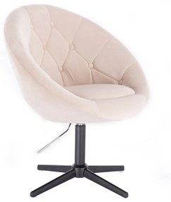 LuxuryForm DESIGN Kreslo VERA VELUR na čiernom kríži - krémové