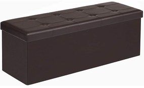 SONGMICS Veľká úložná lavica, max. nosnosť 300 kg, 110 x 38 x 38 cm, hnedá