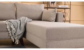 Rohová sedacia súprava do L KORFU, krémová, pravá