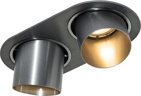 Zaoblené zapustené bodové svetlo tmavosivé GU10 50 mm 2-svetlo - Installa