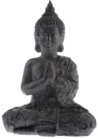 Záhradná dekorácia Budha, antracit, magnézium, 38 x 15 x 26 cm