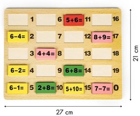 Drevená matematická tabuľka
