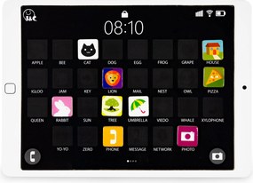 ECOTOYS Drevený magnetický tablet – kriedová edukatívna tabuľa pre deti s číslicami