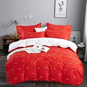 Bavlnené posteľné obliečky 7-dielne červená A104