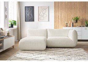 Biela menčestrová rohová pohovka (ľavý roh) Lecomte - Bobochic Paris