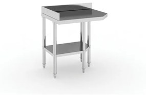 Rohový nerezový pracovný stôl, 900 x 600 x 850 mm