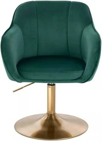 LuxuryForm DESIGN Stolička AVOLA VELUR na zlatom tanieri - zelená