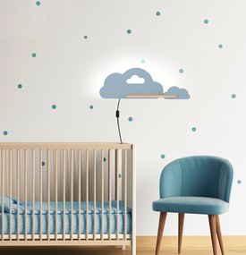 Candellux CLOUD Nástenné svietidlo 5W LED IQ KIDS WITH CABLE, SWITCH AND PLUG BLUE 21-75710