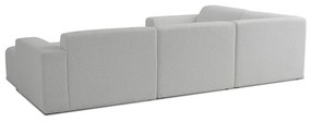 Biela rohová pohovka z textílie buklé (do "U") Roxy – Scandic