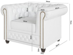 Biele kreslo z imitácie kože York - Ropez