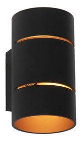 Inteligentná nástenná lampa čierna so zlatým vnútorným povrchom vrátane WiFi G9 - Ria