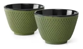 Sada 2 zelených liatinových hrnčekov na čaj Bredemeijer Xilin, ⌀ 7,8 cm