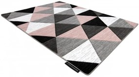 Kusový koberec ALTER Rino trojuholníky ružový
