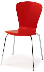 Jedálenská stolička MILLA, červená / chróm