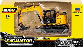 Pásové rýpadlo s buldozérom Kov Huina žltá 1:50